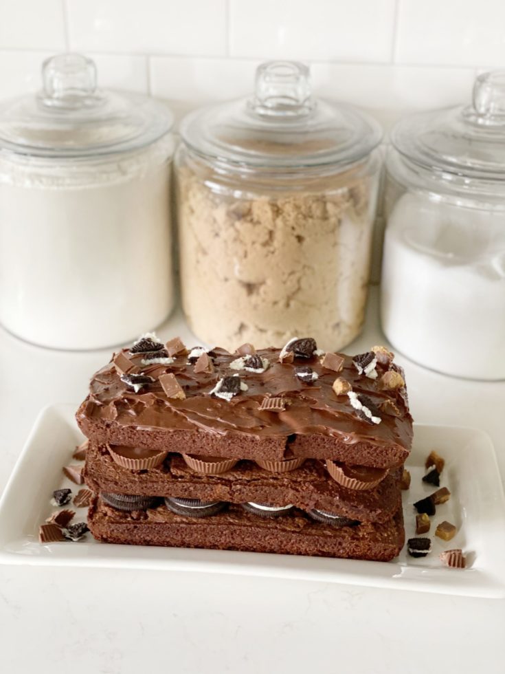 Image for Oreo Reese's Peanut Butter Brownie Cake